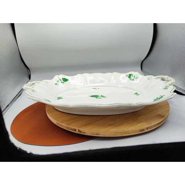 Pre-war porcelain leaf plate, Viennese, Vienna, dimensions: height 6.2 cm, width 42 cm, depth 32 cm.