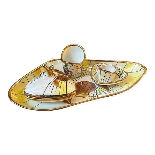 1950s, Mid-Century Modern Ceramic Italian Smoking Set by Alfa Ceramiche For Sale