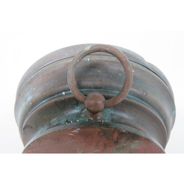 Brown German Aneroid Barometer Centigrade Fahrenheit Metal Hanging Weather Dial 4489b For Sale - Image 8 of 15