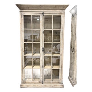 Arhaus Chorus Theory Reclaimed Pine French Casement Display Cabinet For Sale