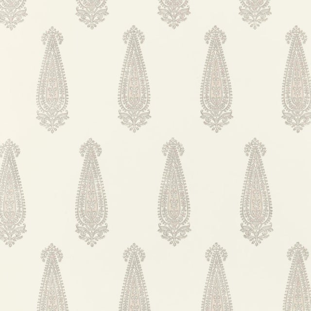 Sample - Schumacher Katara Paisley Wallpaper in Oyster For Sale