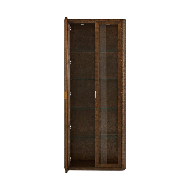 Mid-Century Modern Burl Art Deco Curio Cabinet For Sale - Image 3 of 7