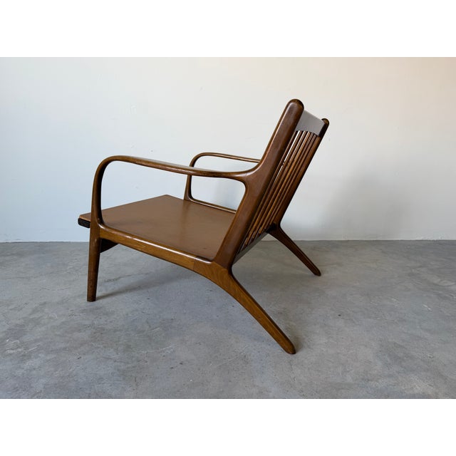 1950’s Mid Century Adrian Pearsall Style Lounge Danish Leather Chair - Made in DenMark For Sale - Image 14 of 18