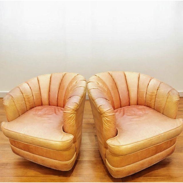 Stunning Expressions Furniture Leather Collection (Loveseat & a Pair of Swivel Chairs) For Sale - Image 10 of 12