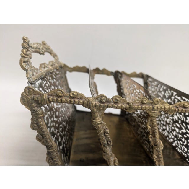 Brass Antique Brass Letter Holder For Sale - Image 8 of 10