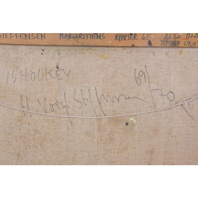 Steffensen Hans Voigt, Ishockey, 1970, Oil Painting on Canvas For Sale - Image 8 of 9