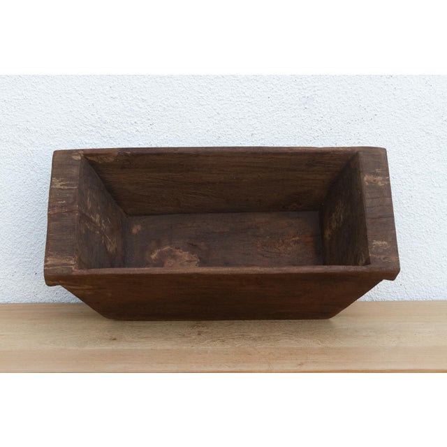 Vintage Heavy Dark Wood Planter For Sale In Los Angeles - Image 6 of 7