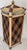 Decorative bamboo and rattan wastebasket by MacKenzie-Childs, crafted in the United States. The piece features hand-...