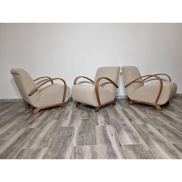 Lounge Chairs by Jindrich Halabala, 1940s, Set of 3 For Sale - Image 10 of 18