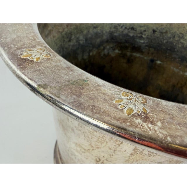 Mid-Century Modern Neo-Classical Silver Plated Wine Cooler, 1900s For Sale - Image 3 of 11