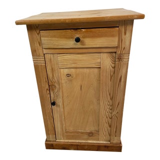 English Scrubbed Pine Bedside Cupboard Nightstand For Sale