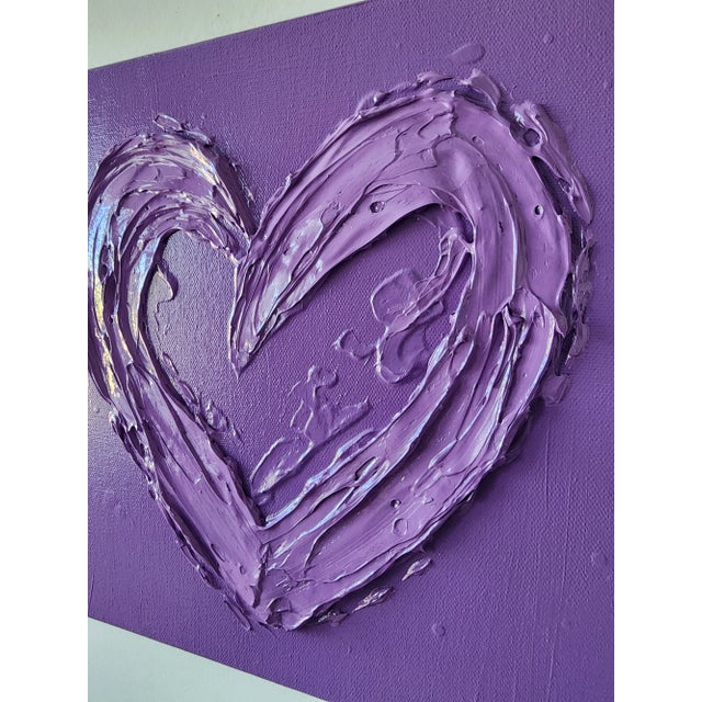 Heavily textured purple heart measuring 12"X12". *Please note: colors may vary per screen.
