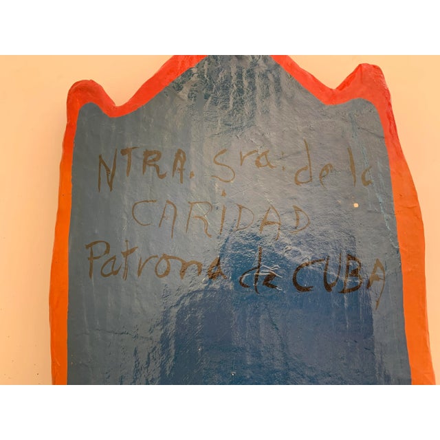 Late 20th Century Vintage Our Lady of Charity Paper Maché Wall Plaque For Sale - Image 5 of 9