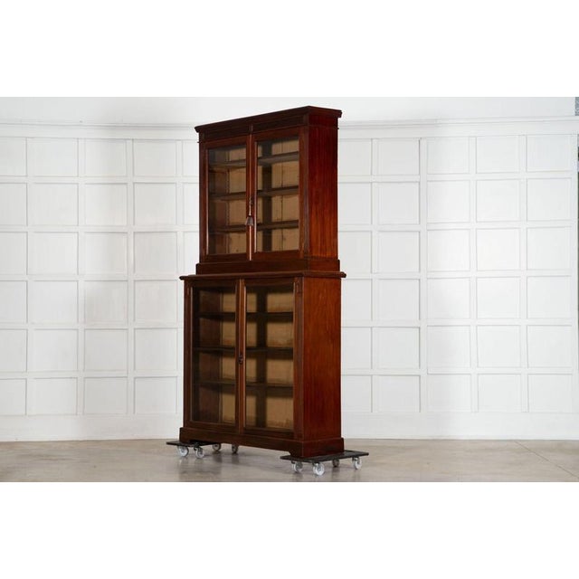 Mid 19th Century English Glazed Mahogany Bookcase, 1860s For Sale - Image 5 of 18