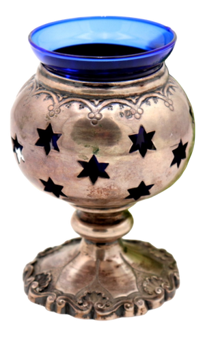 Silver Candlestick with Star-Shaped Cutouts