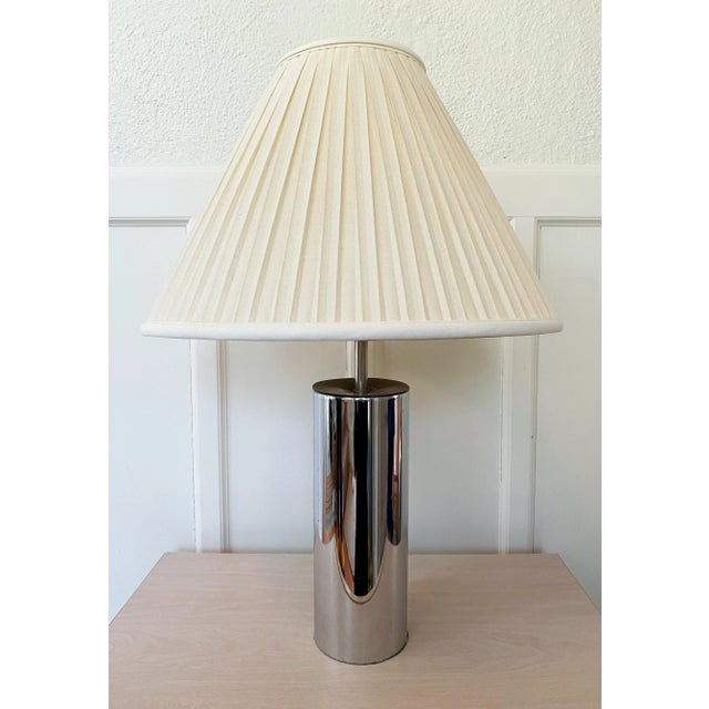 1970s Robert Sonneman for George Kovacs Chrome Cylinder Lamp For Sale - Image 9 of 9
