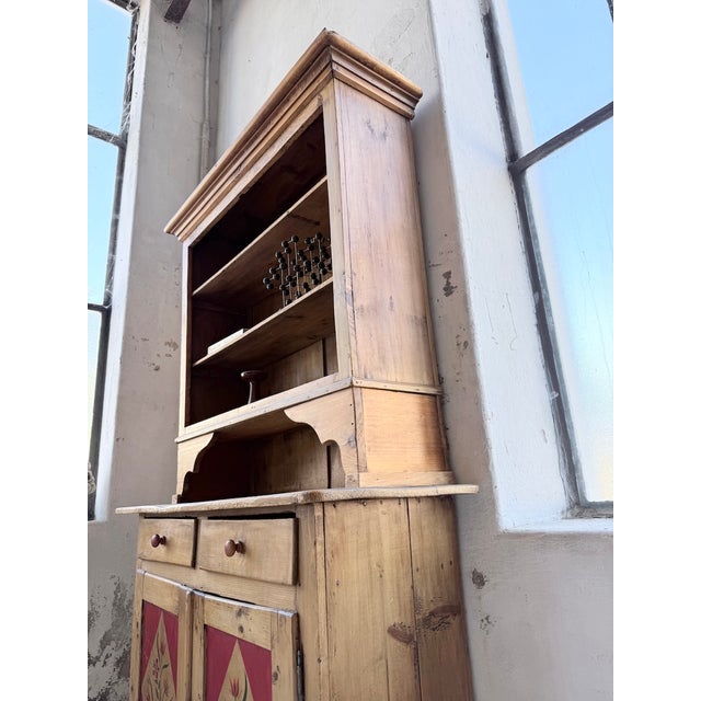 Antique Folk Art Polychrome Grocery Store Cabinet from Savoy, 1940s For Sale - Image 9 of 18