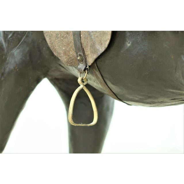 Vintage Leather Horse Equestrian Statue For Sale - Image 4 of 13