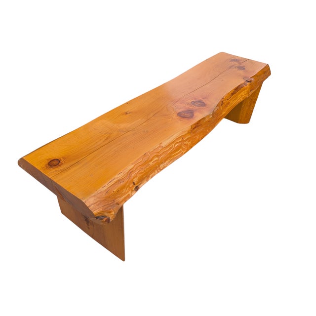 Rustic Rustic Live-Edge Knotty Pine Bench For Sale - Image 3 of 5