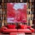 Red "Full Bloom" by Trixie Pitts Large Striking Abstract Oil Painting on Canvas For Sale - Image 8 of 13