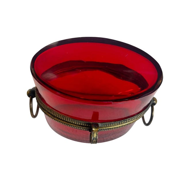 Late 19th Century French Ruby Glass Box, Circa 1880 For Sale - Image 5 of 9