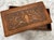 Vintage solid wood carved wooden box for jewelry or trinkets. Androgynous for men or women with a carved crest on the...
