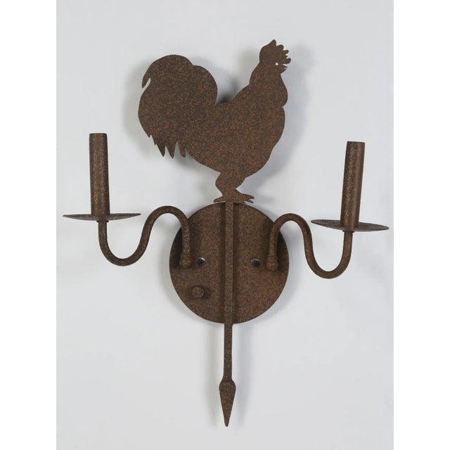 Pair of American made rooster sconces that are about 40 years old and in perfect working condition.