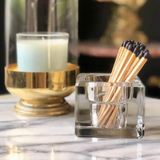 Antique Art Deco Crystal Inkwell Turned Match Strike For Sale In Raleigh - Image 6 of 6