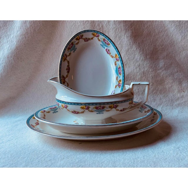 1930s Trio of Grindley & Co "The Royston" Bone China Serving Pieces – Vermont Estate Find For Sale - Image 11 of 18