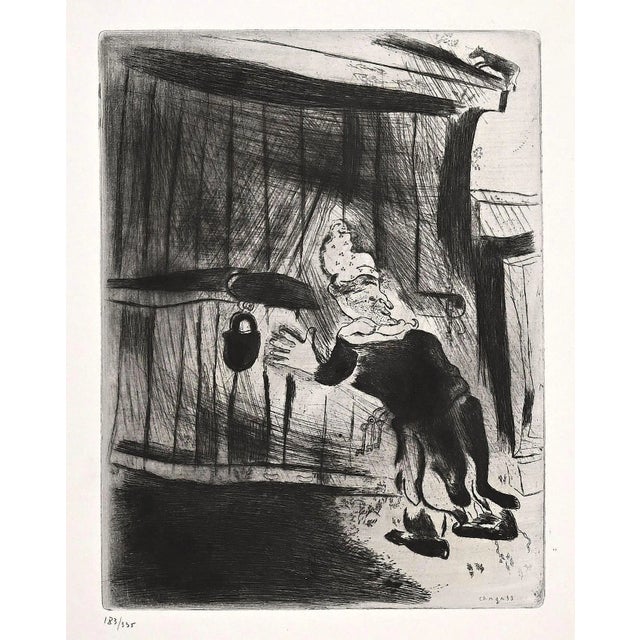 Marc Chagall, Plyushkin the Door, Etching, 1923-1927 For Sale