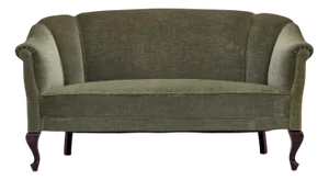 Vintage Danish Two-Seater Sofa in Green Furniture Velour and Beech, 1950s