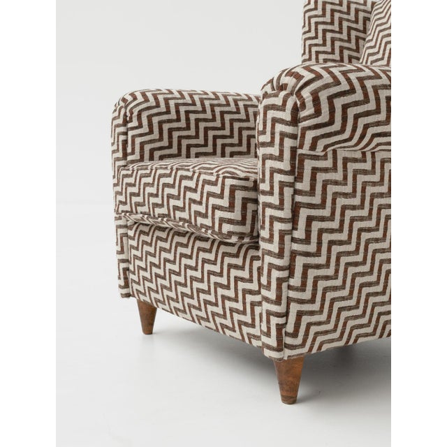 Mid-Century Modern Italian Chairs in Zigzag Upholstery, 1960s, Set of 2 For Sale - Image 3 of 11