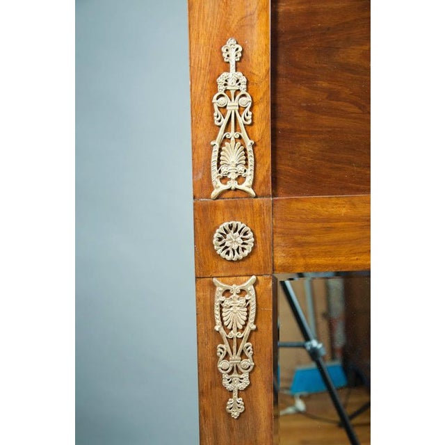 Biedermeier Mahogany, Ebonized and Bronze-Mounted Pier Mirror For Sale - Image 4 of 8