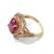 Bochic “Orient” Red Ruby and White Topaz Cocktail Ring Set In 18K Gold and Silver, Size 6.75 For Sale - Image 4 of 11