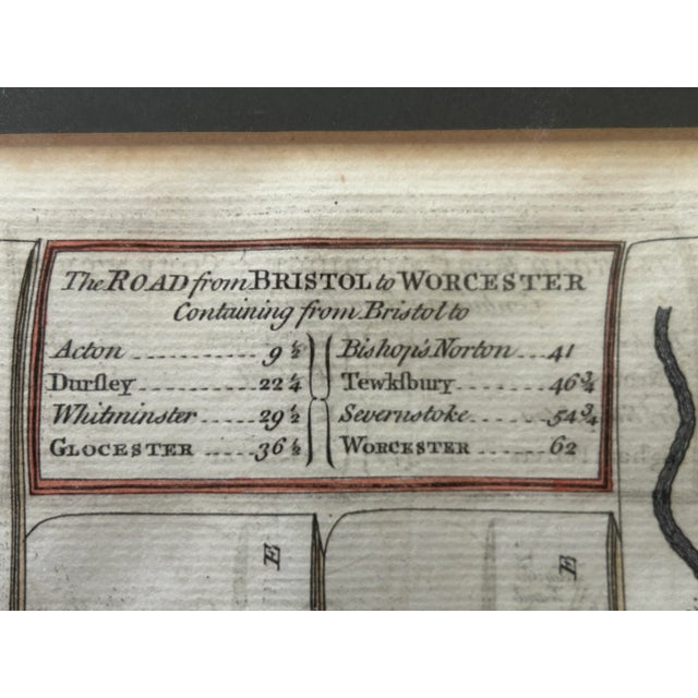 English Original English 18th Century Strip Road Map - The Road From Bristol to Worcester & Cambridge to Coventry For Sale - Image 3 of 9