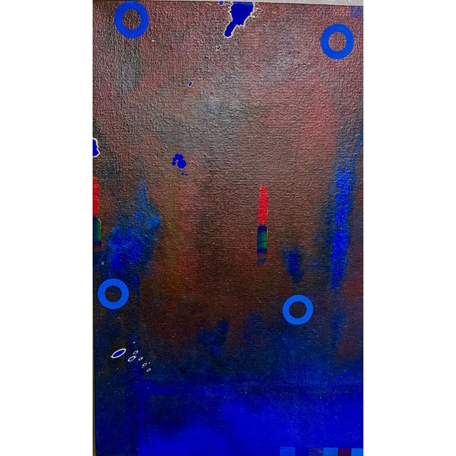 Textile James Yohe, Modernist American Abstract Expressionist Pop Art Painting on Canvas James Yohe, 1980 For Sale - Image 7 of 13