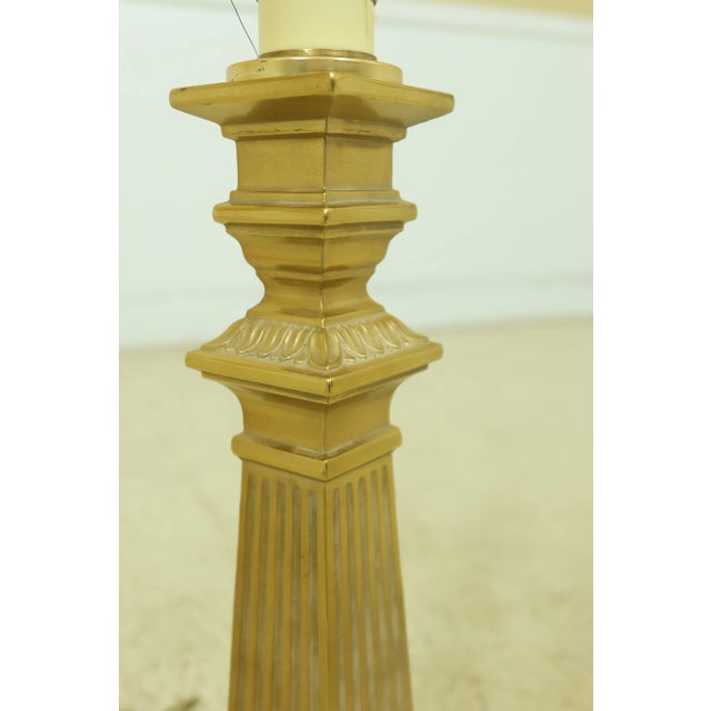 Traditional Classical Design Brass Finish Metal Table Lamp For Sale - Image 3 of 8