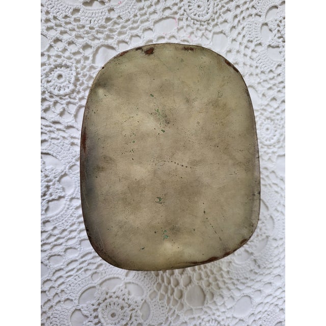 Pink and Green Floral Porcelain Metal Box For Sale - Image 9 of 9