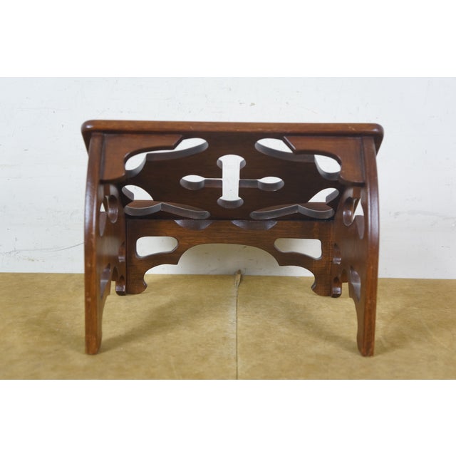 Mid 20th Century Gothic Mahogany Pommy Cross Bible Book Music Stand Lectern Podium 14" For Sale - Image 10 of 13