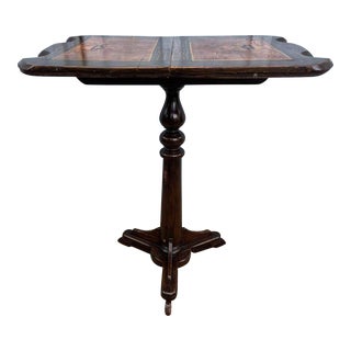 Antique Edwardian Marquestry Inlaid Rosewood Pedestal Side Table. For Sale