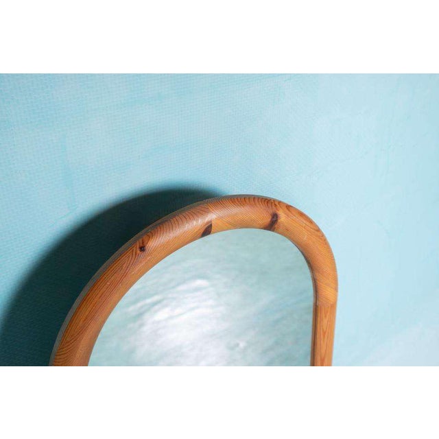 Vintage Swedish Wooden Full-Length Mirror, 1970s For Sale - Image 3 of 8