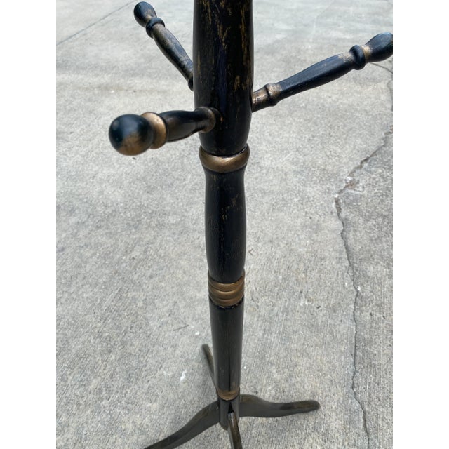 1970s Ebonized Wooden Coat Rack For Sale - Image 4 of 9
