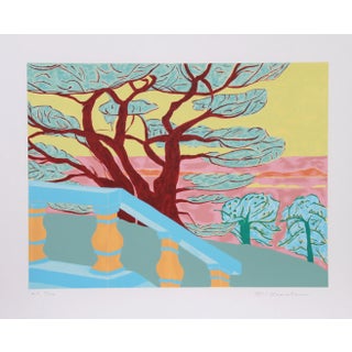 Marion McClanahan - Red Tree Lithograph For Sale