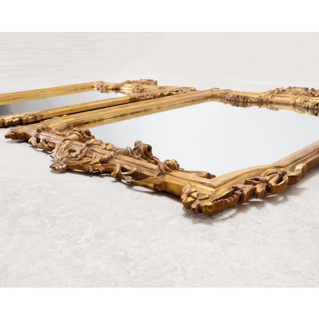 Pair of 19th C. French Louis XVI Style Giltwood Mirrors 4.6 Ft For Sale - Image 13 of 18