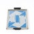 1930s Art Deco Reverse Eglomise Blue & White Geometric Motif in Nickel & Bakelite Tray For Sale - Image 5 of 12