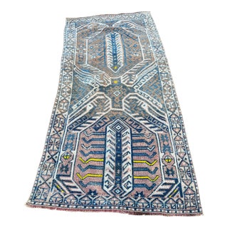 Vintage Earthy Tones Medium Size Handmade Rug For Sale