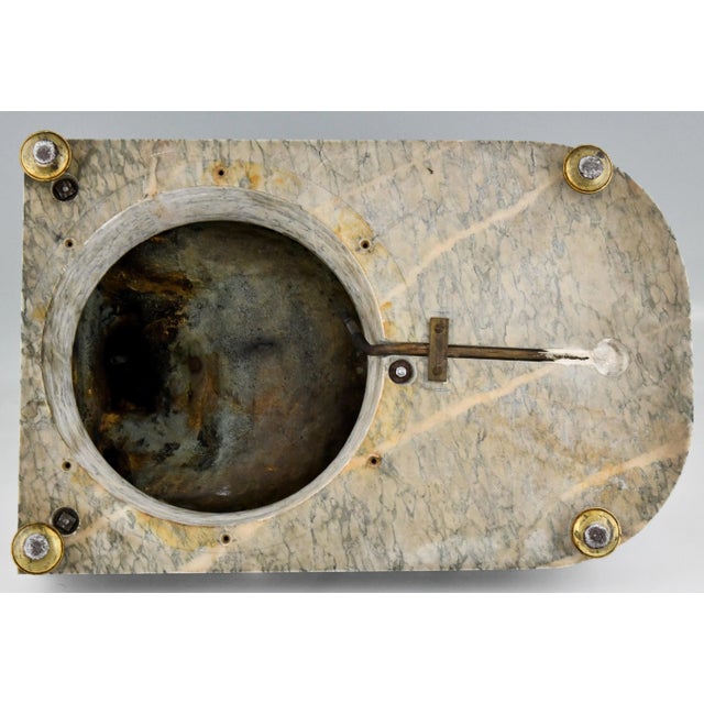 Brown Art Nouveau Bronze Sculptural Tray or Indoor Fountain with Seated Nude Holding a Vase by Suzanne Bizard, France, 1900 For Sale - Image 8 of 9