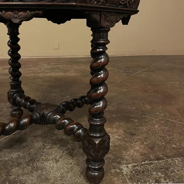 Antique French Renaissance Octagonal Barley Twist End Table For Sale - Image 10 of 12