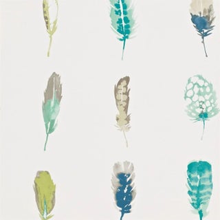 Harlequin Limosa Wallpaper in Lagoon/Zest/Gooseberry For Sale