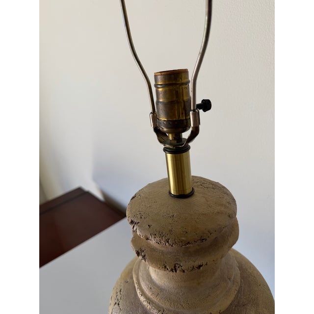 1980’s Vintage Handmade Organic Terracotta Table Lamps – A Pair For Sale - Image 10 of 12